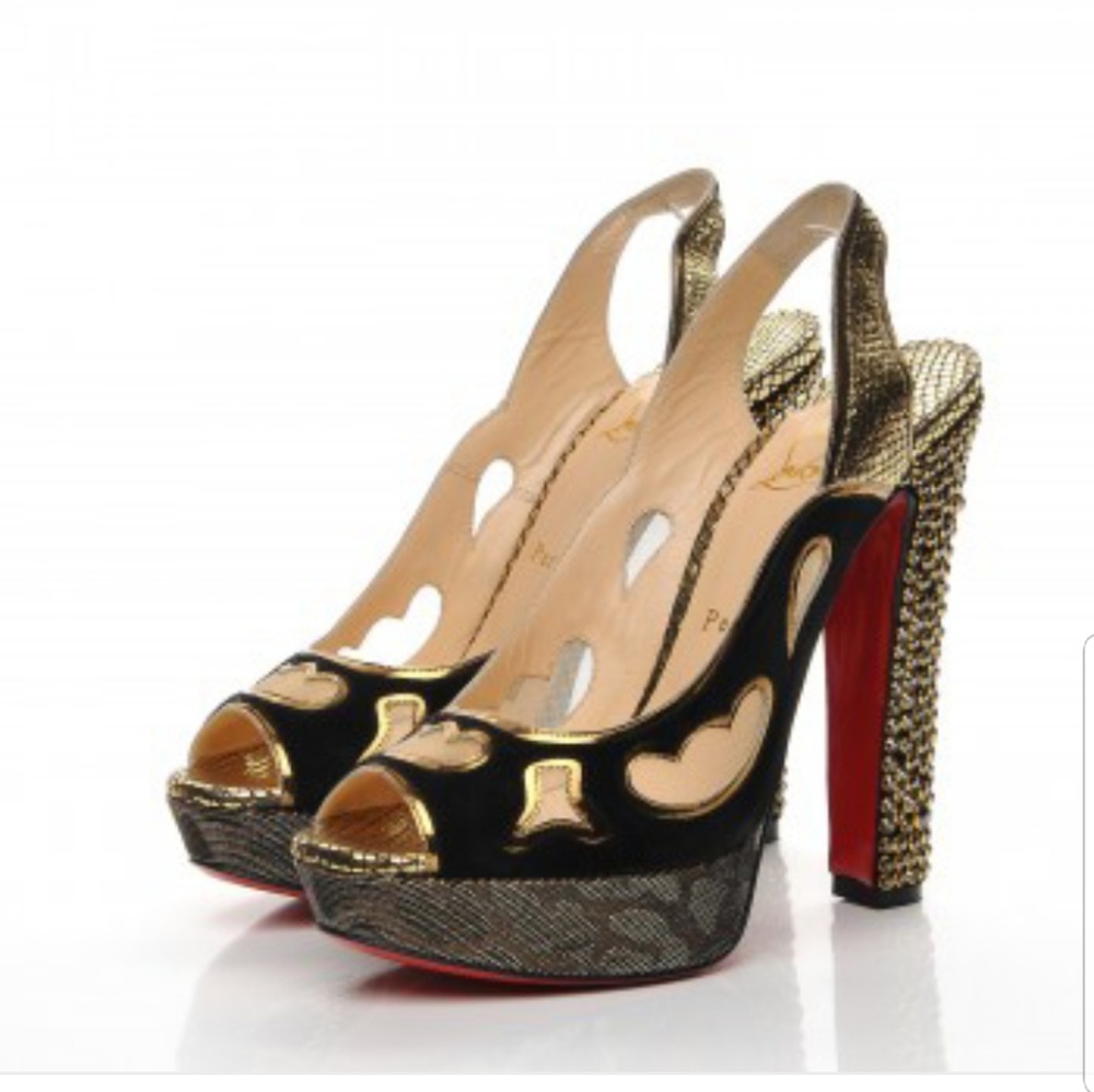 Christian Louboutin Miralep Heels 7.5 mesh suede***SOLD***